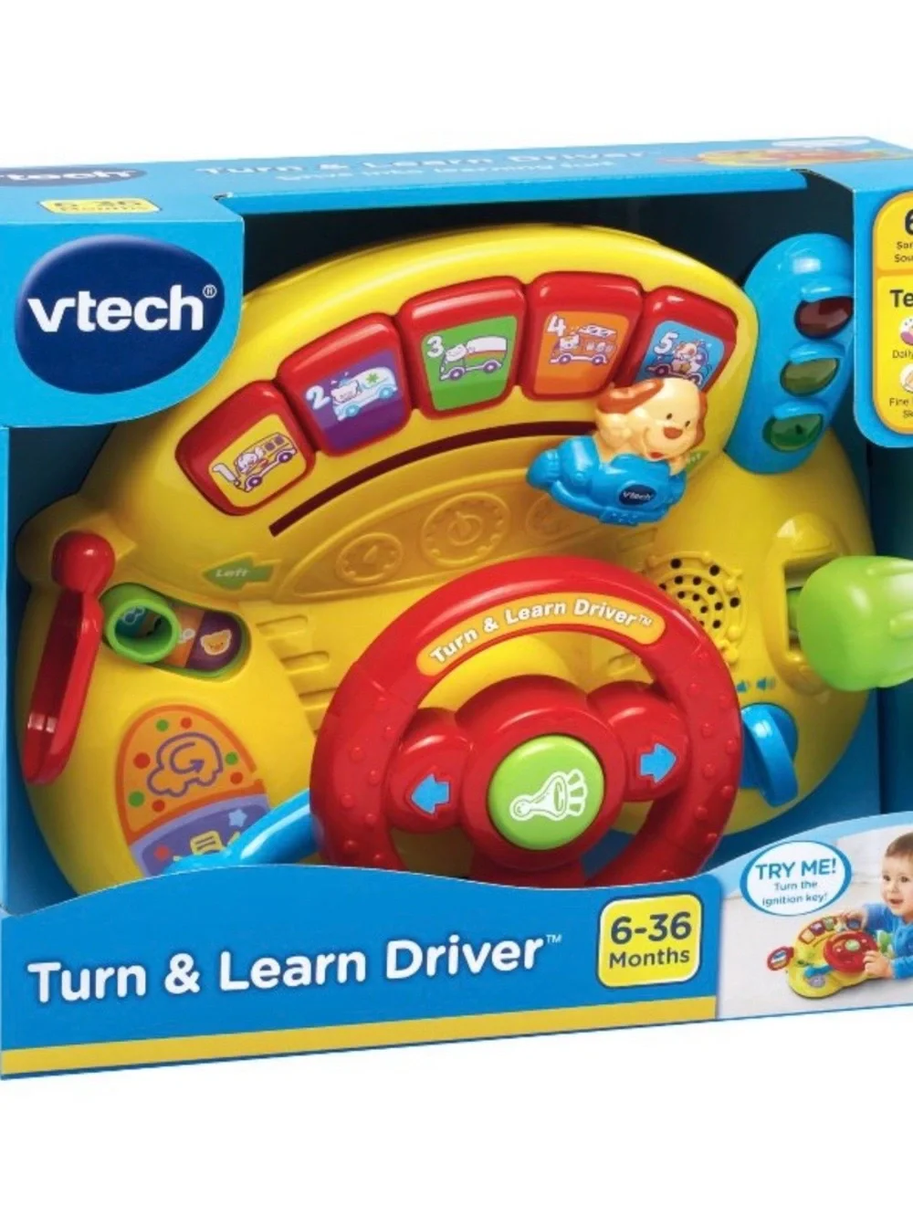 Vtech Educational Toys for 6-36 Month Old Turn & Learn Driving Wheel Toy